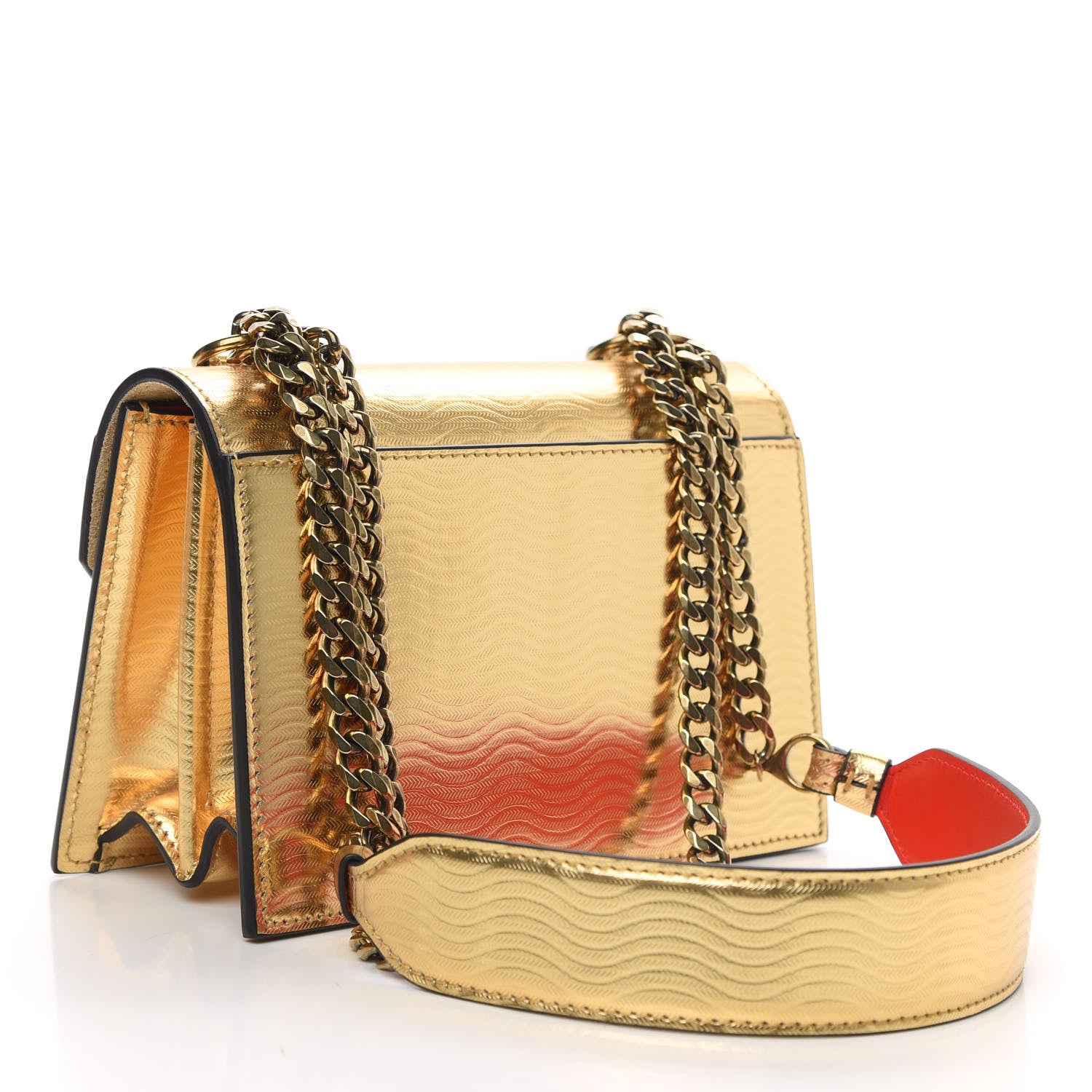 Christian Louboutin Metallic Calfskin Mini Elisa Shoulder Bag Gold 3 of 9