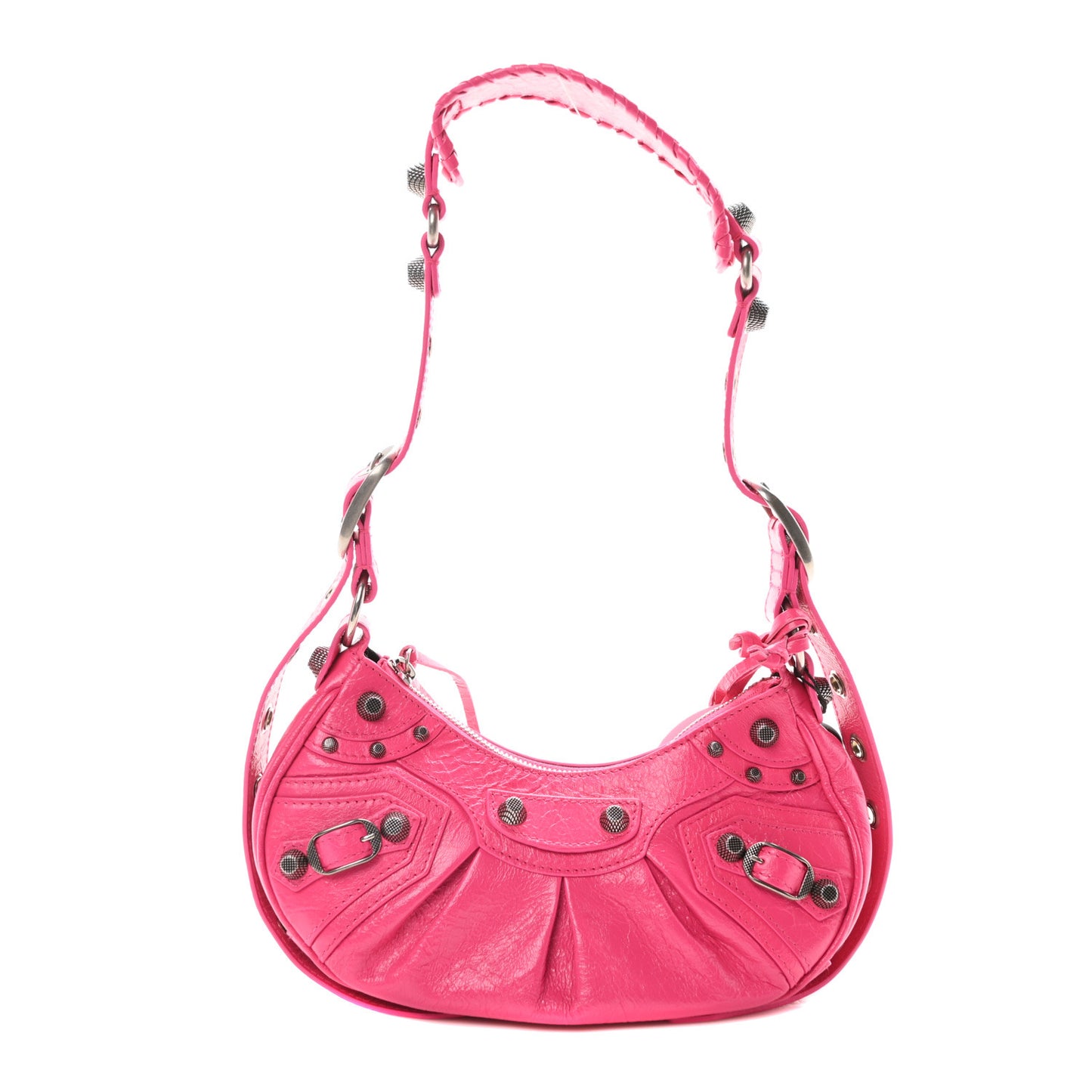 Agneau Arena Le Cagole Shoulder Bag XS Hot Pink