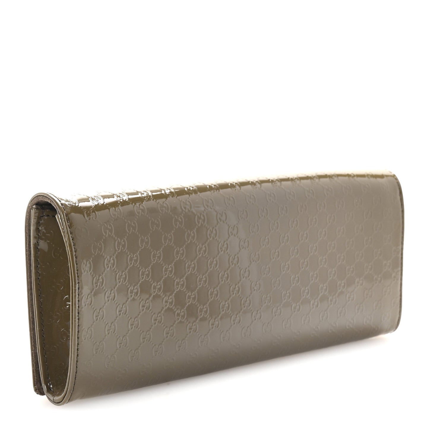 Patent Microguccissima Small Broadway Clutch Grey Field