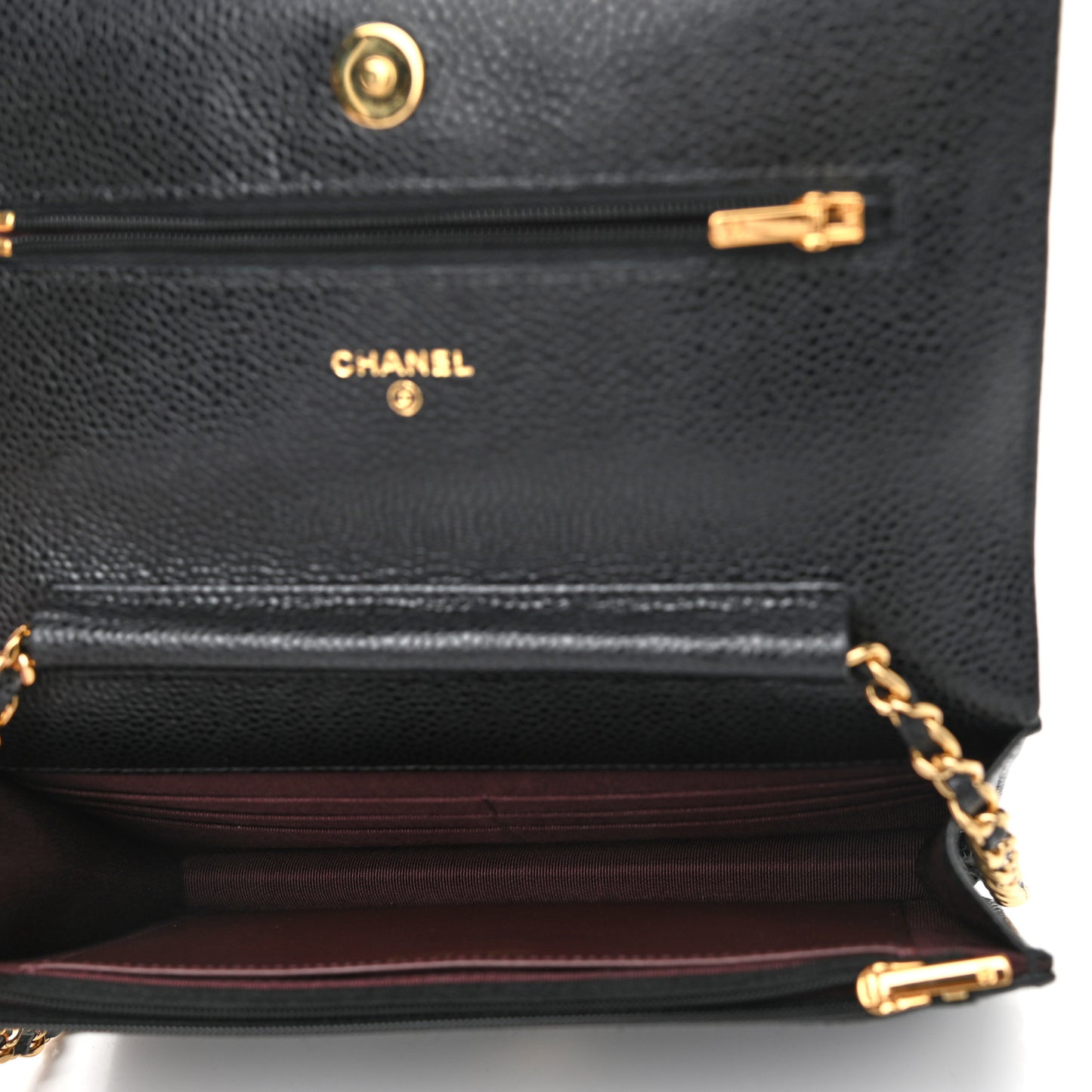 Caviar Quilted Wallet On Chain WOC Black
