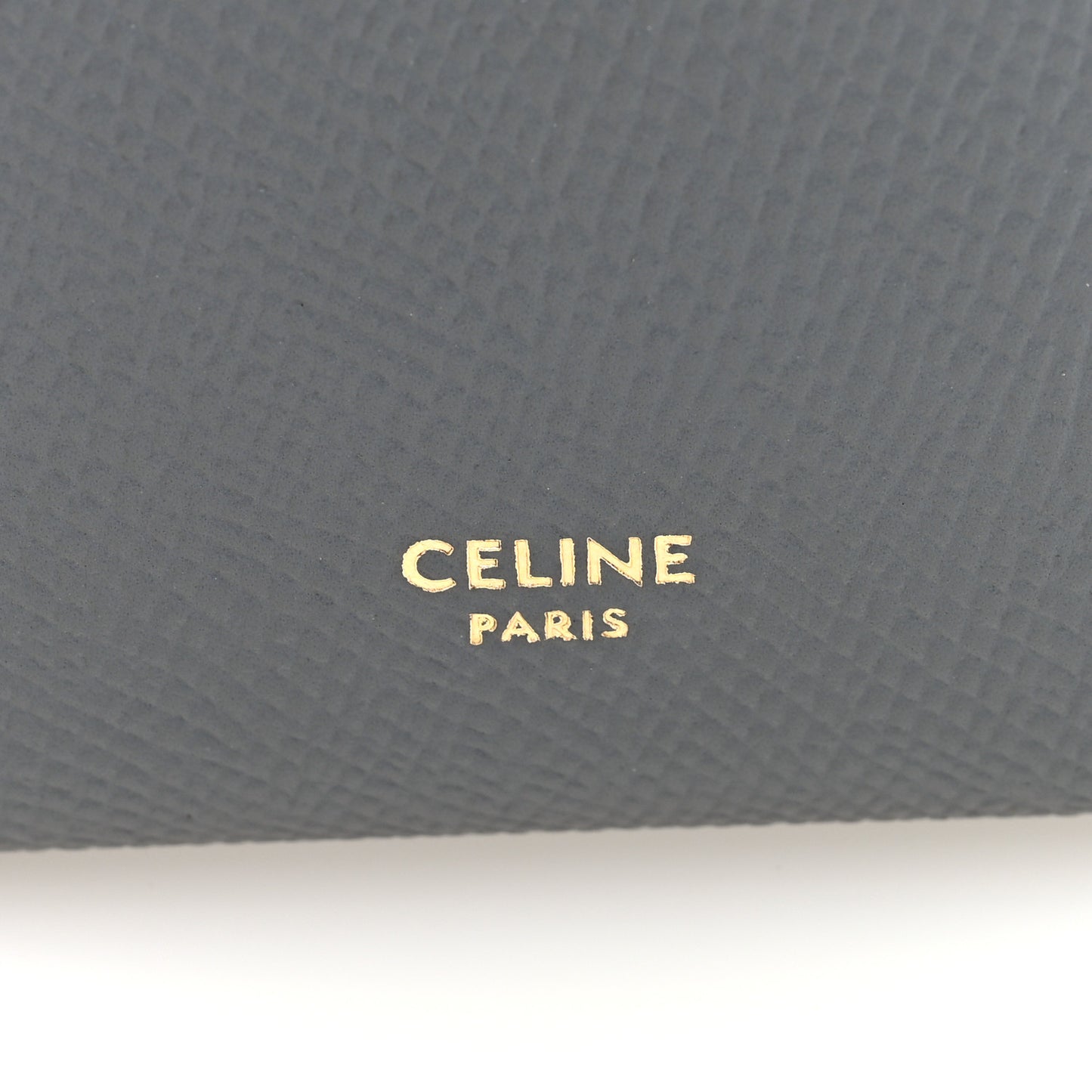 Grained Calfskin Medium Multifunction Strap Wallet Grey
