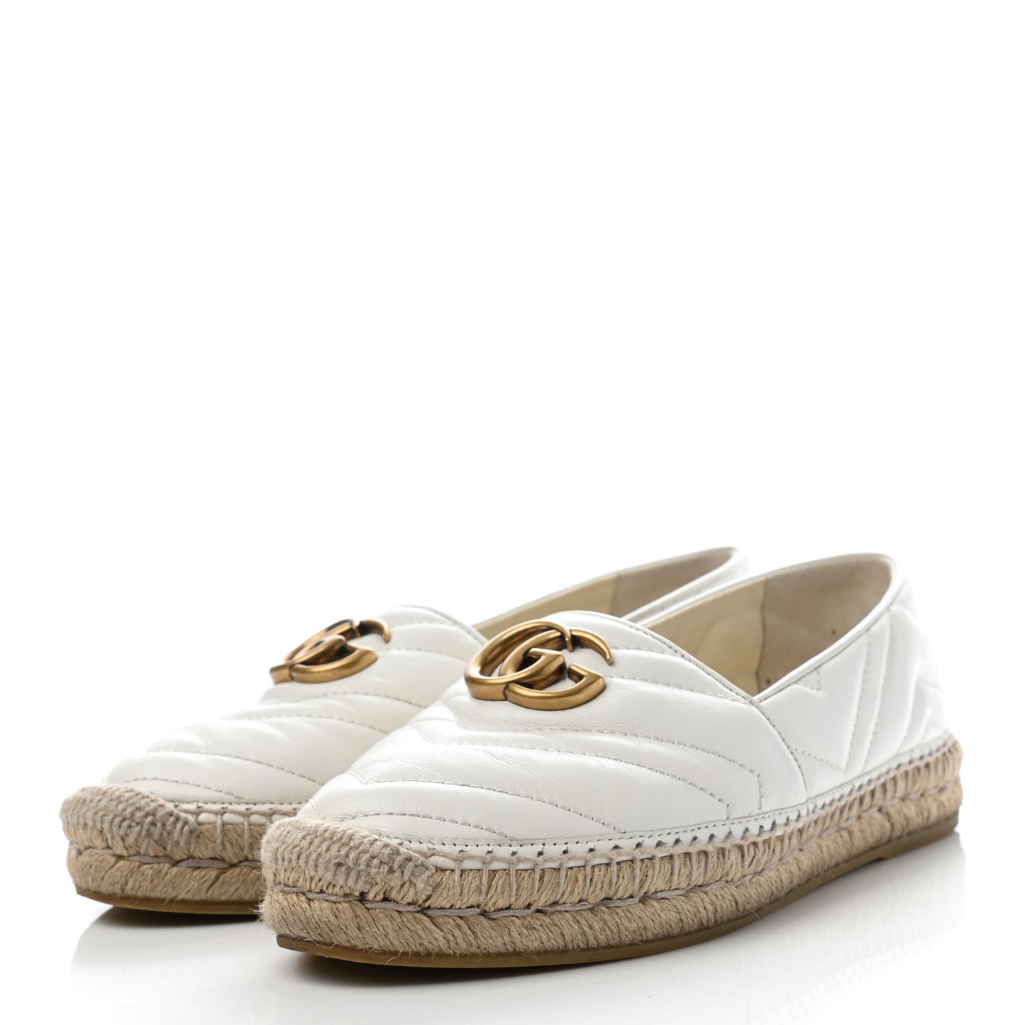 Nappa Matelasse GG Marmont Espadrilles 38.5 Great White