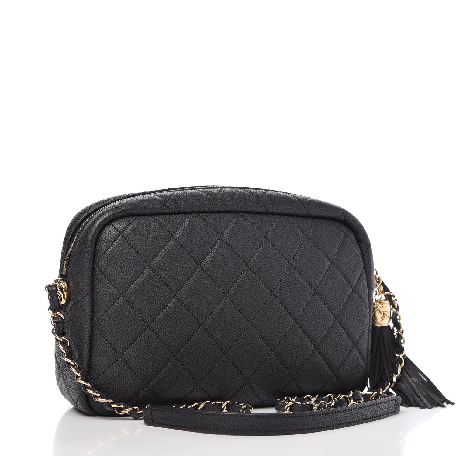Chanel Iridescent Caviar Quilted Small Coco Tassel Camera Case Black 3 of 11