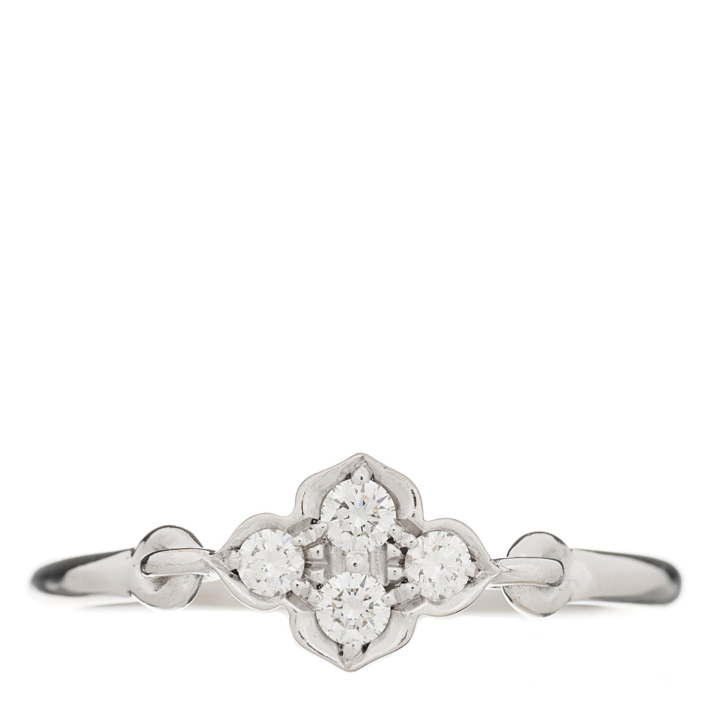18K White Gold Diamond Hindu Floral Ring 53 6.5