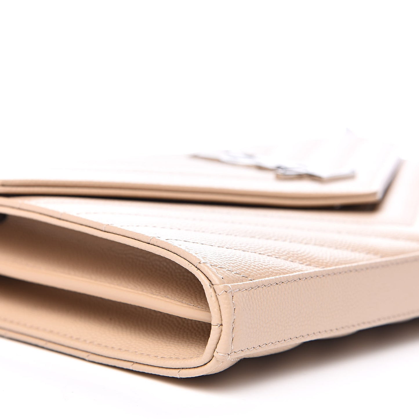 Grain De Poudre Matelasse Chevron Monogram Chain Wallet Nude Powder