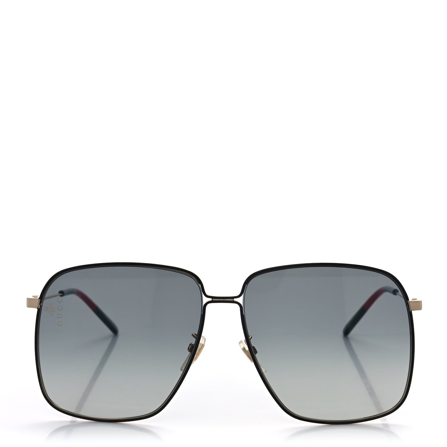 Gucci Rectangular Frame Interlocking G Sunglasses GG0394S Green Red 2 of 8