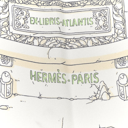 Hermes Vintage Silk Ex Libris Atlantis Scarf 70 Bleu Ciel Rose Jaune 2 of 4