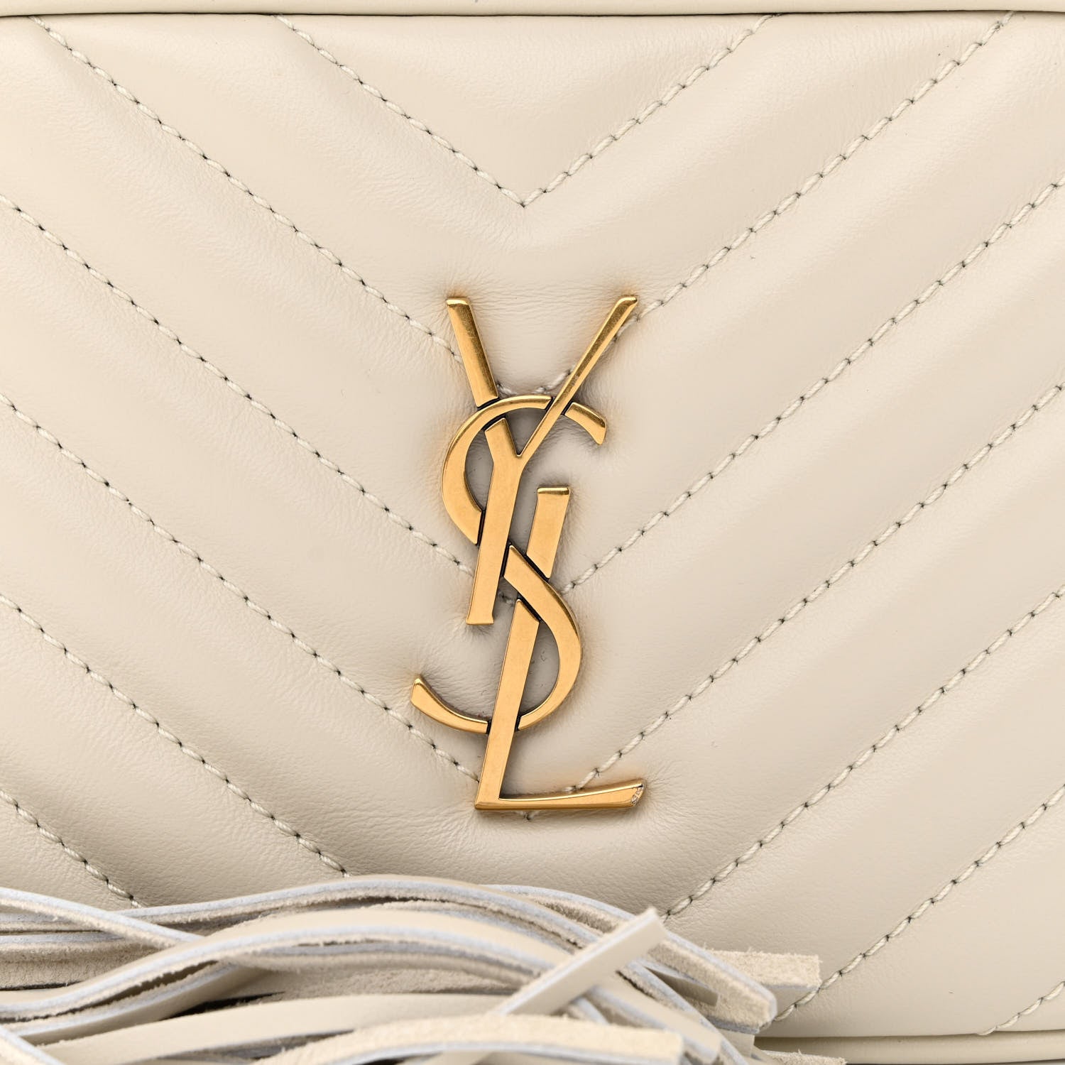 Saint Laurent Calfskin Matelasse Monogram Lou Belt Bag Ivory 8 of 10
