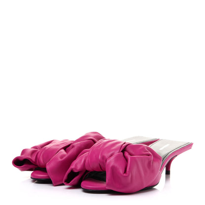 Balenciaga Soft Nappa Square Knife Bow Mule Sandals 35.5 Magenta Pink 3 of 9
