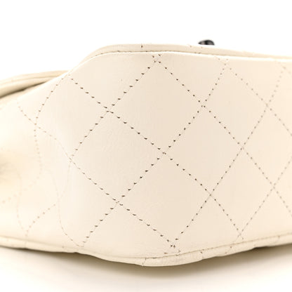 Chanel Crumpled Calfskin Quilted Mini Square Flap White 9 of 12
