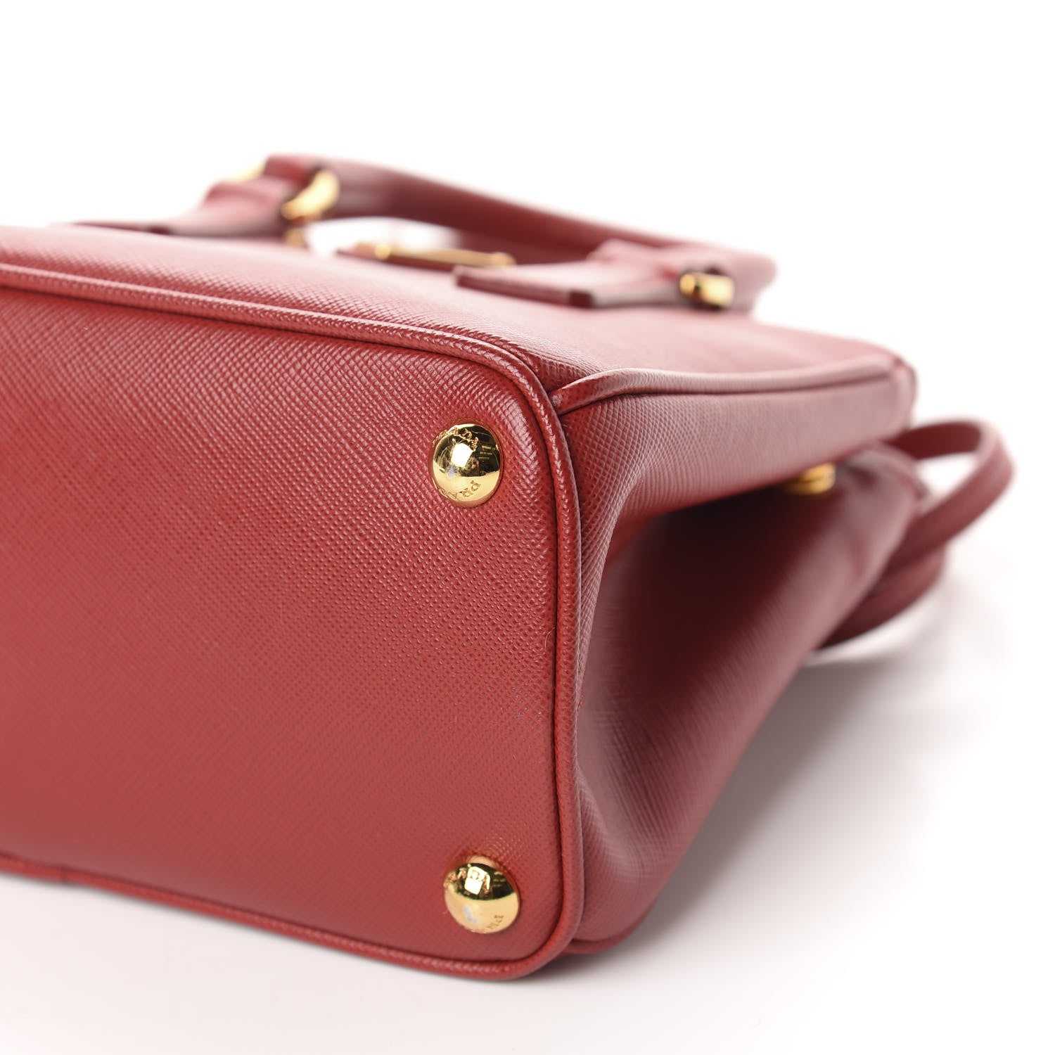 Prada Saffiano Lux Micro Galleria Double Zip Tote Fuoco 7 of 10