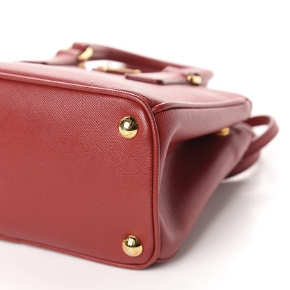 Prada Saffiano Lux Micro Galleria Double Zip Tote Fuoco 7 of 10