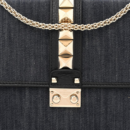 Valentino Garavani Denim Medium Glam Lock Rockstud Flap Deep Denim 7 of 9
