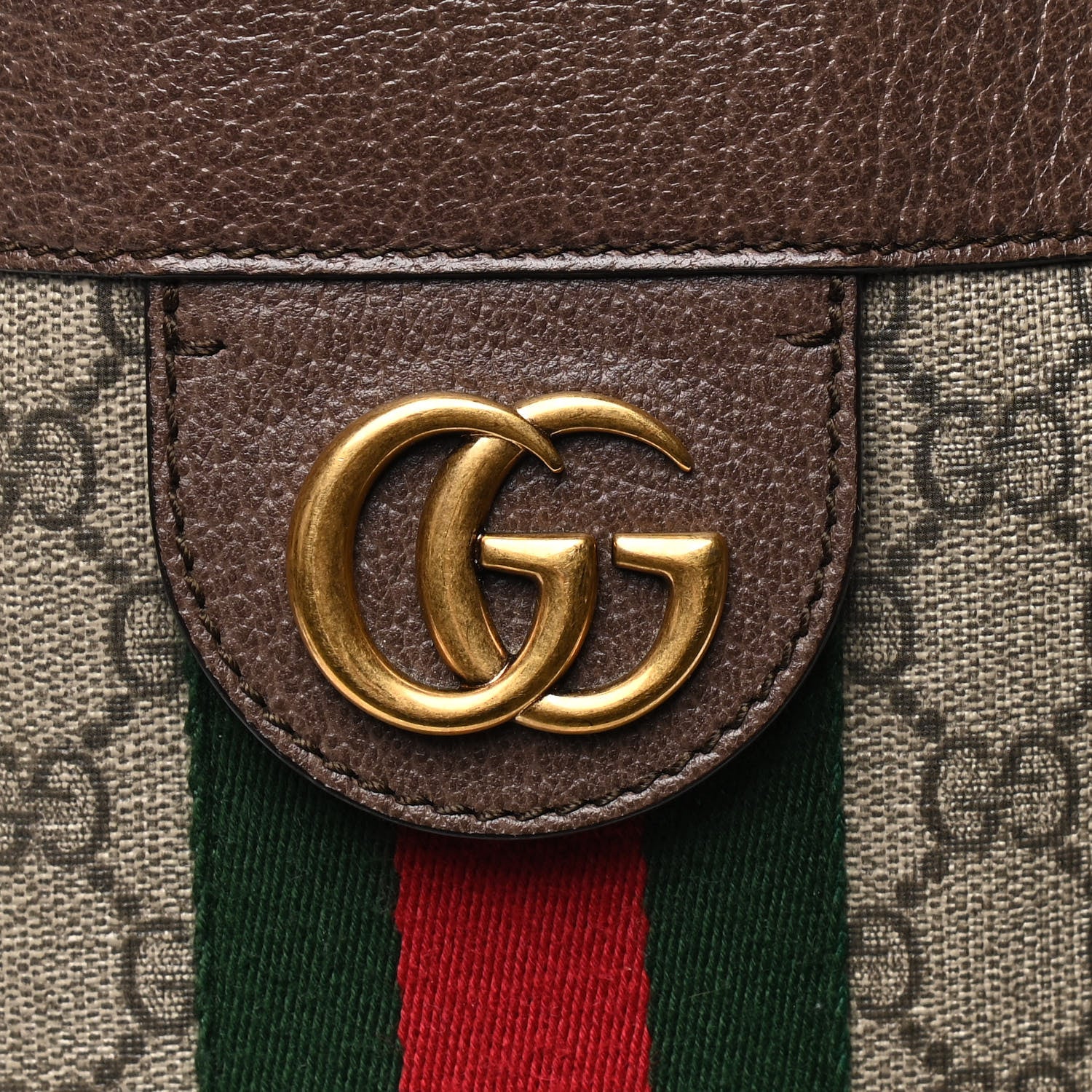 Gucci GG Supreme Monogram Web Ophidia Tote Brown 6 of 6