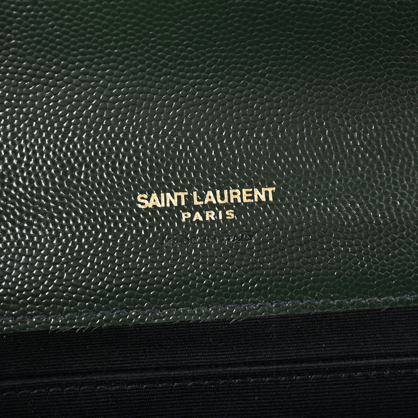 Grain De Poudre Textured Mixed Matelasse Triquilt Monogram Clutch Vert Fonce