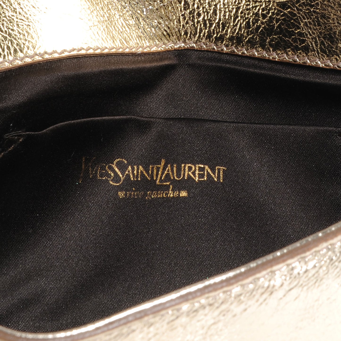 Leather Belle de Jour Clutch Gold