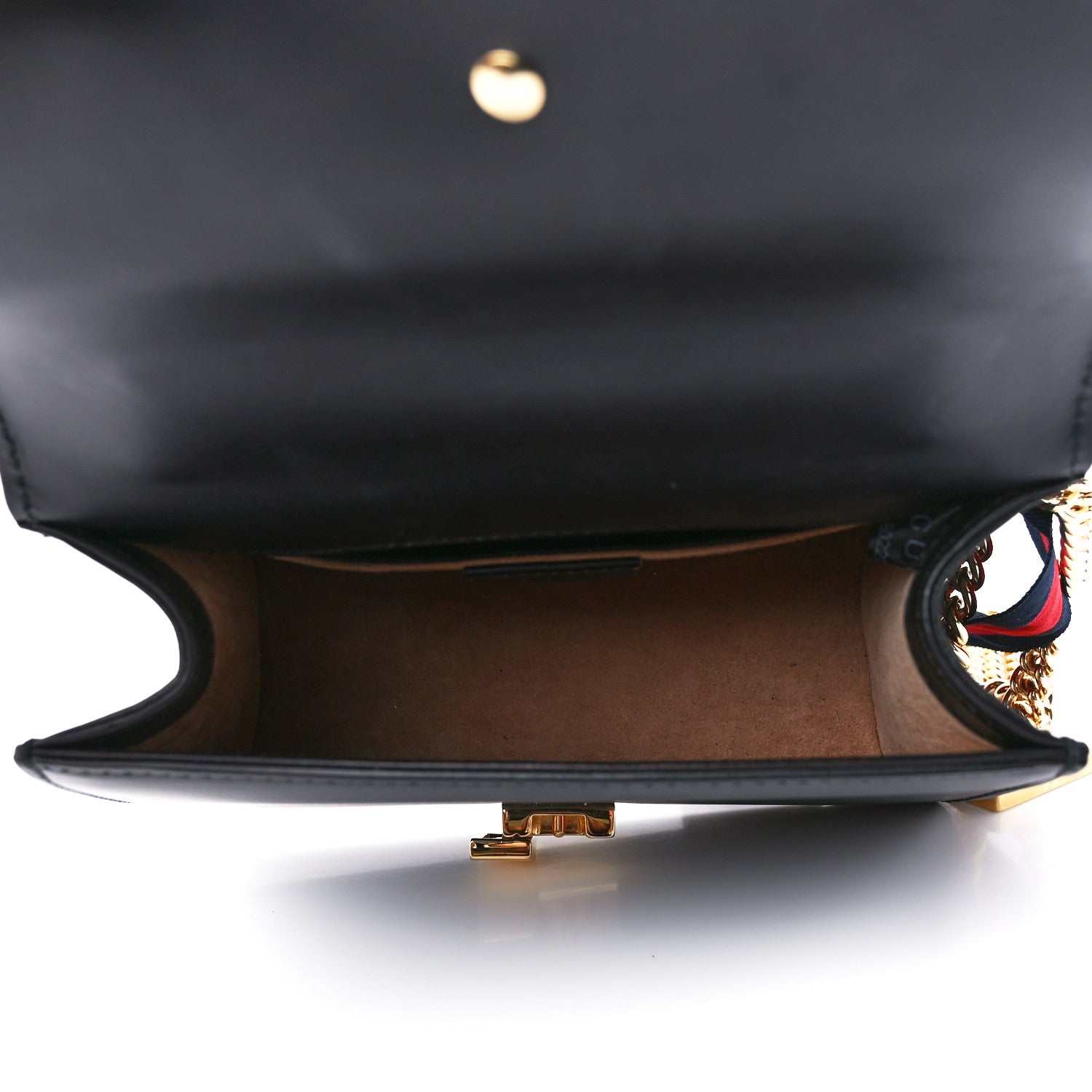 Gucci Calfskin Mini Sylvie Chain Shoulder Bag Black 5 of 12