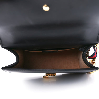 Gucci Calfskin Mini Sylvie Chain Shoulder Bag Black 5 of 12