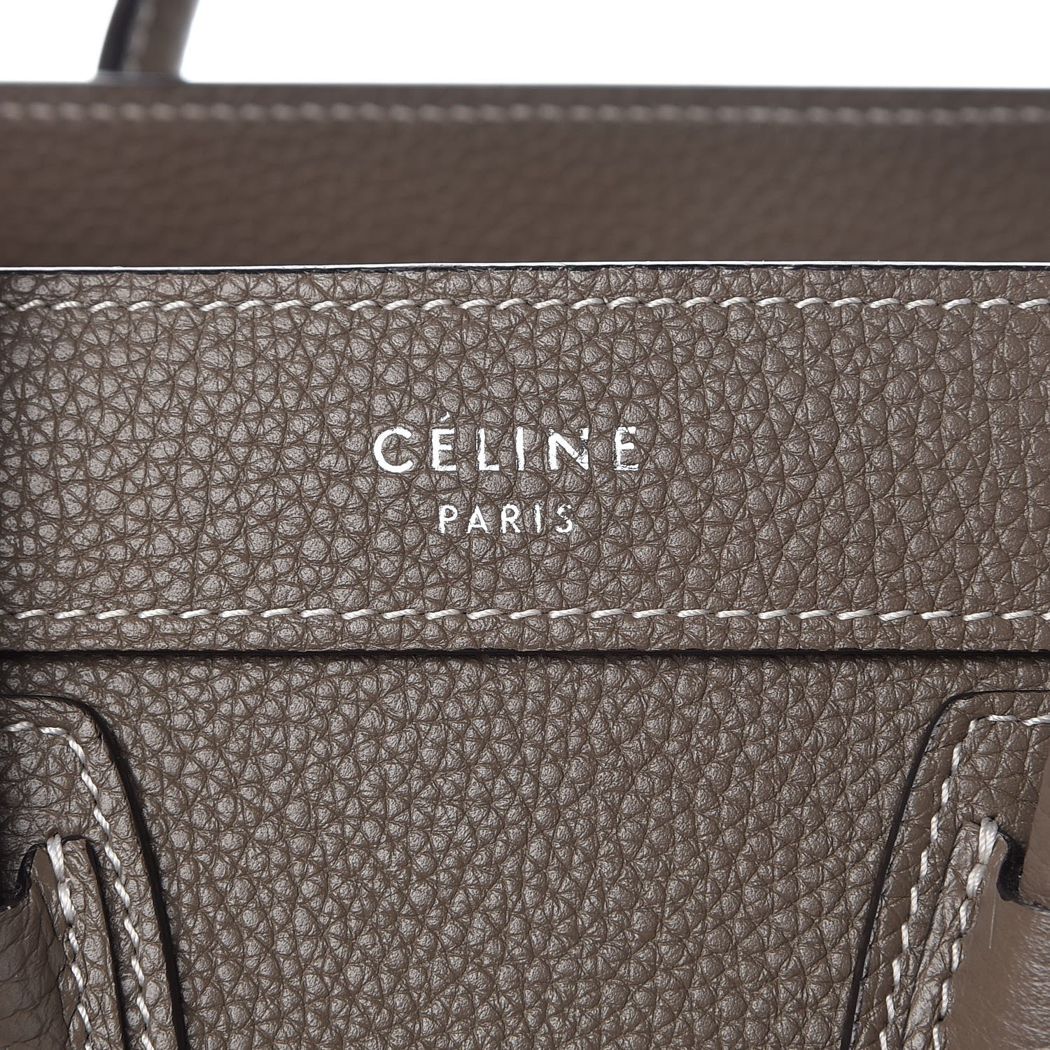 Celine Drummed Calfskin Nano Luggage Souris 5 of 8