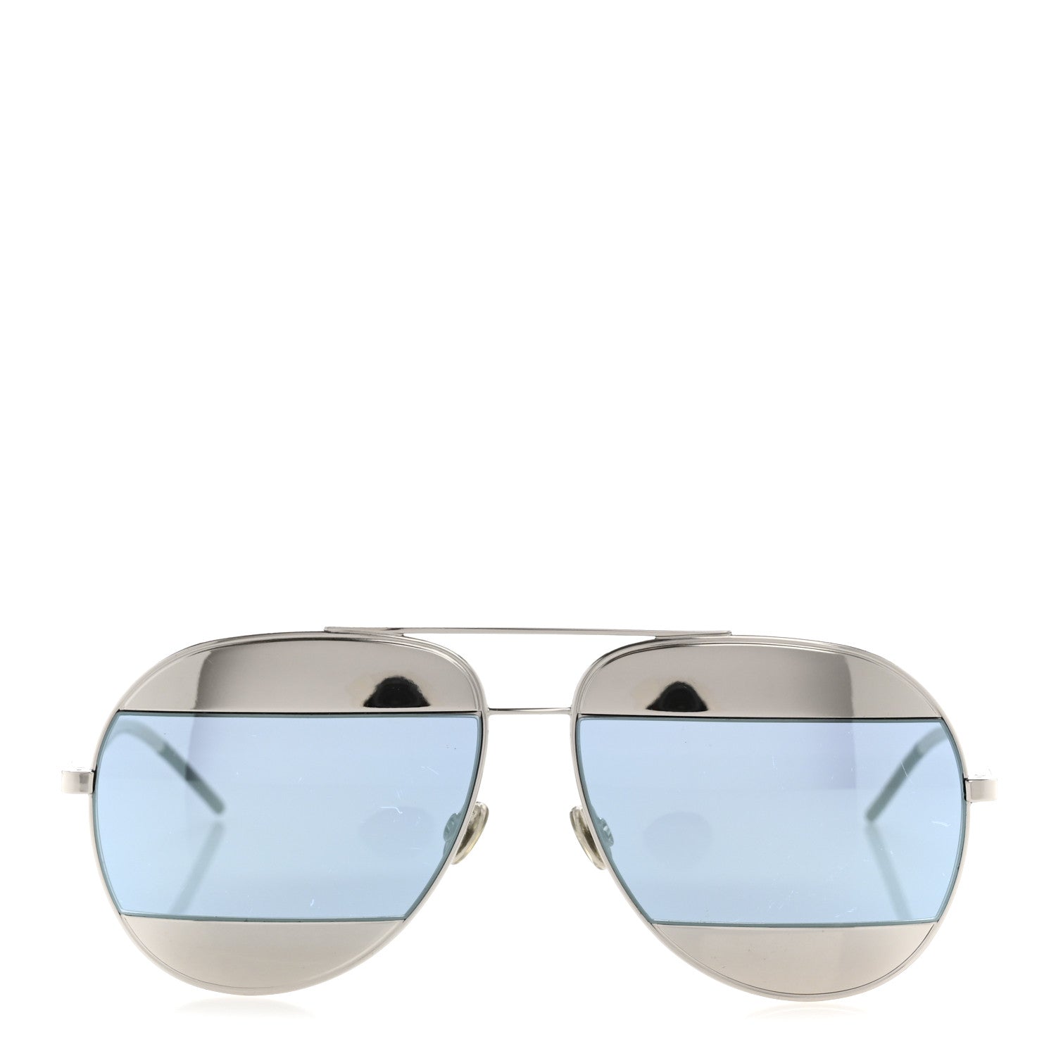 Christian Dior Split 1 Aviator Sunglasses Silver Blue 2 of 8