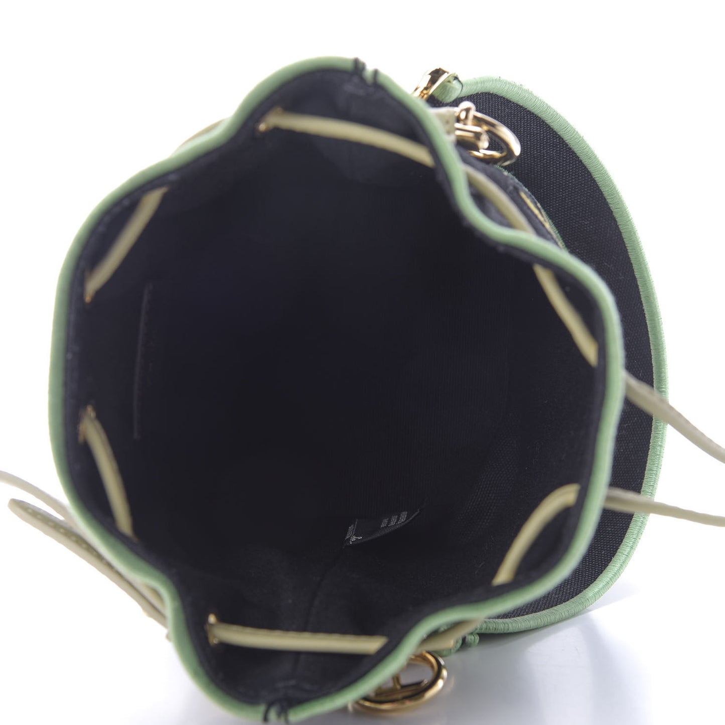Canvas Vitello Century F is Fendi Psychedelic Flowers Embroidered Mini Mon Tresor Bucket Bag Verde Mandorlo Multicolor