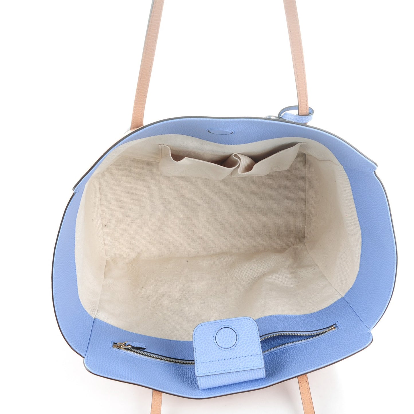 Dollar Calfskin Medium Swing Tote Camelia Mineral Blue
