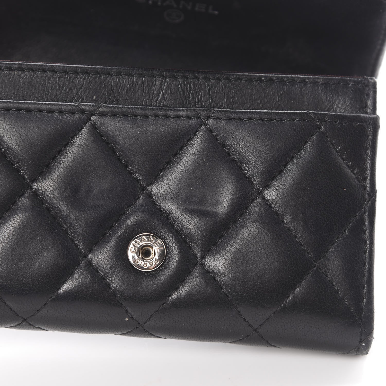 Chanel Lambskin Quilted Flap Card Holder Black 10 of 12