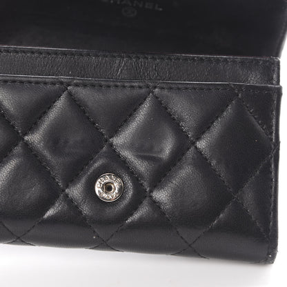 Chanel Lambskin Quilted Flap Card Holder Black 10 of 12