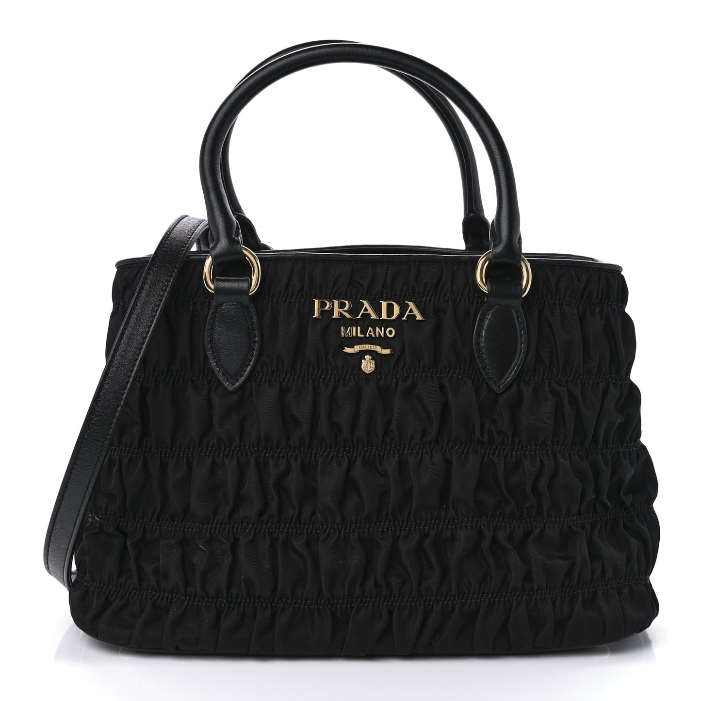 Tessuto Nylon Gaufre Small Tote Black