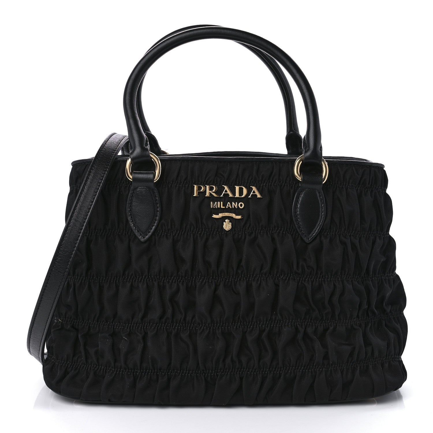 Prada Tessuto Nylon Gaufre Small Tote Black 1 of 8
