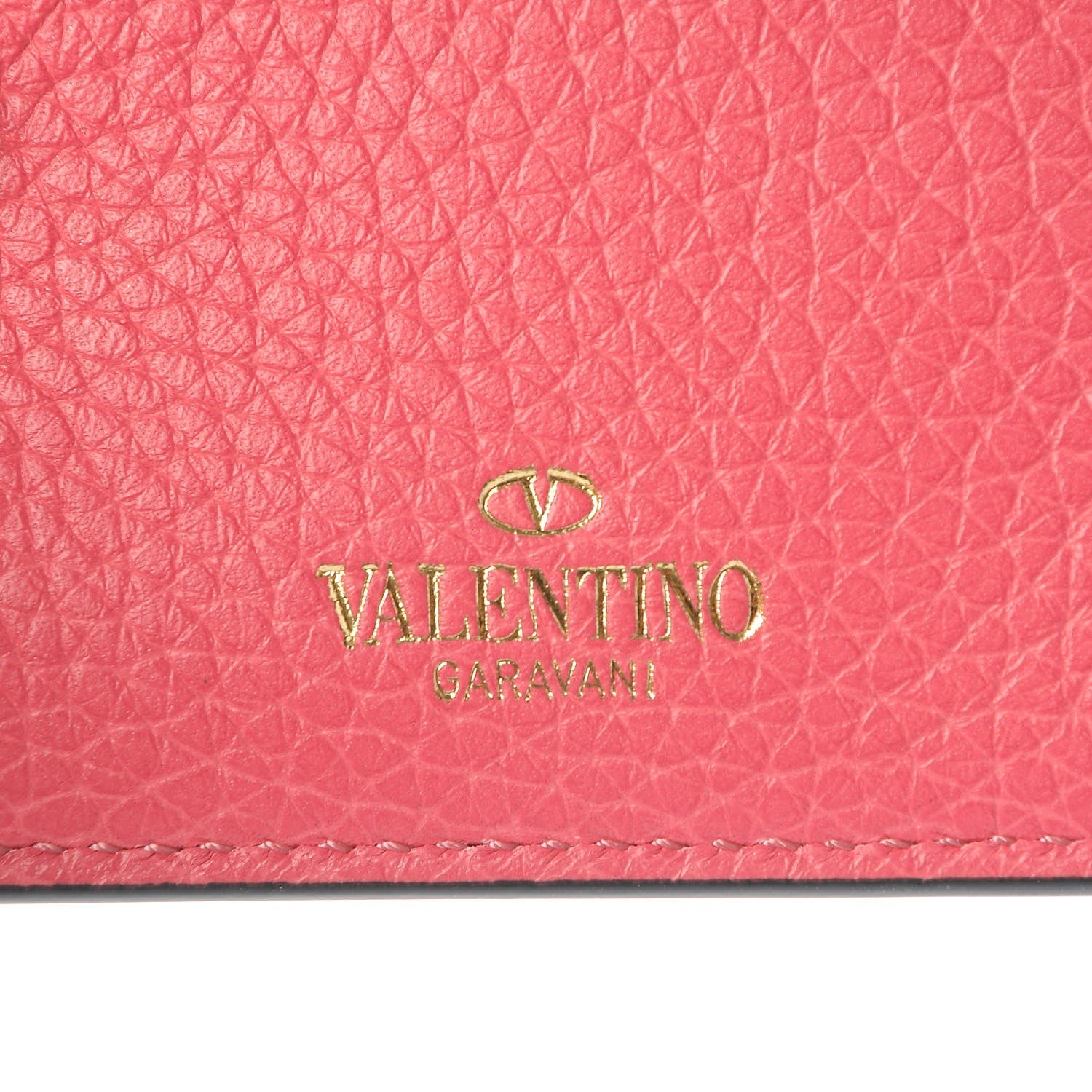 Valentino Garavani Pebbled Calfskin Rockstud Card Holder Shadow Pink 6 of 9