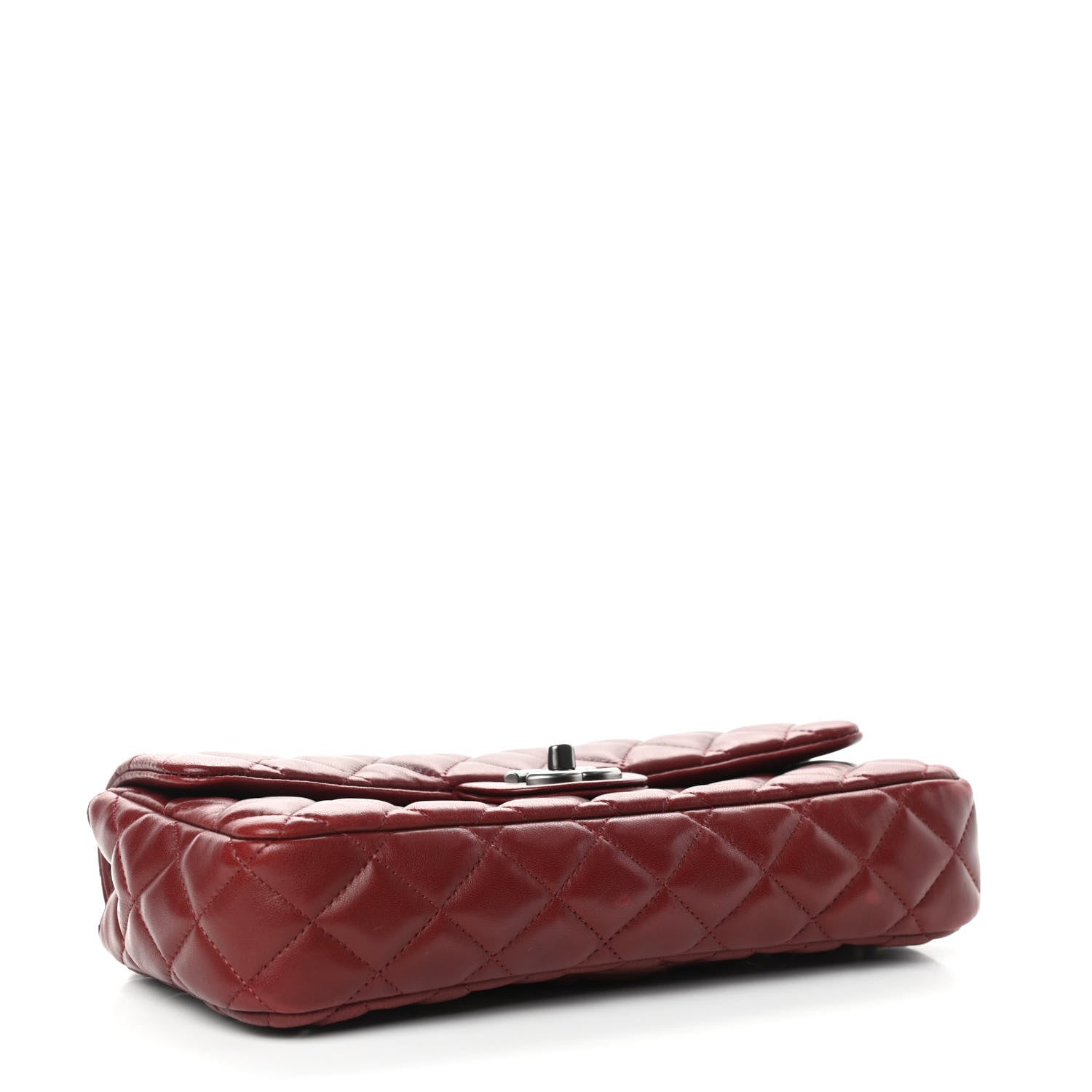 Chanel Lambskin Quilted East West Flap Dark Red 4 of 10