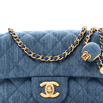 Chanel Denim Quilted Mini Pearl Crush Rectangular Flap Blue 8 of 10