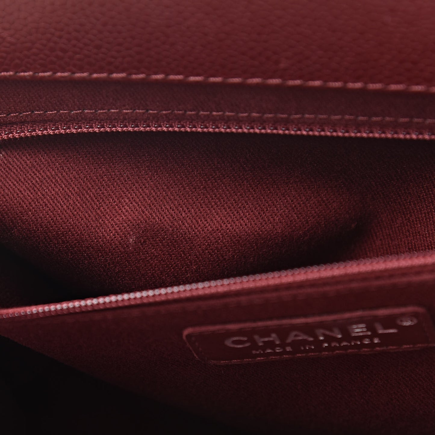 Caviar Quilted CC Large Clutch Dark Red