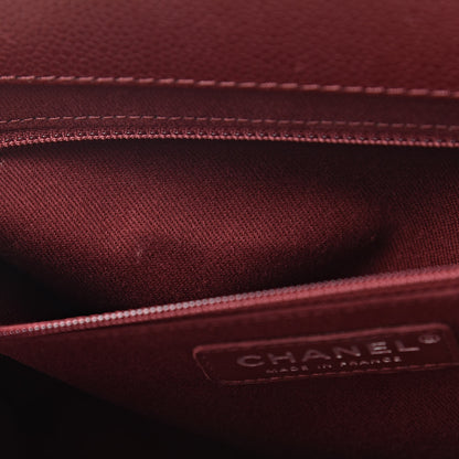 Chanel Caviar Quilted CC Large Clutch Dark Red 8 of 13