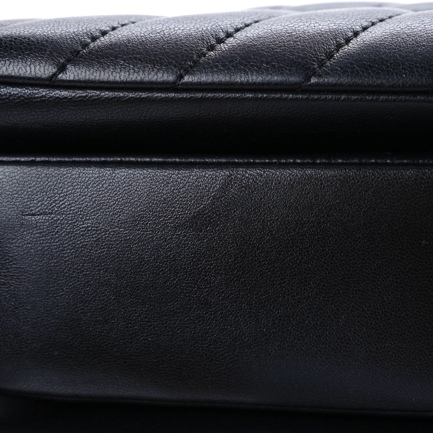 Lambskin Chevron Quilted Large Trendy CC Dual Handle Flap Bag Black