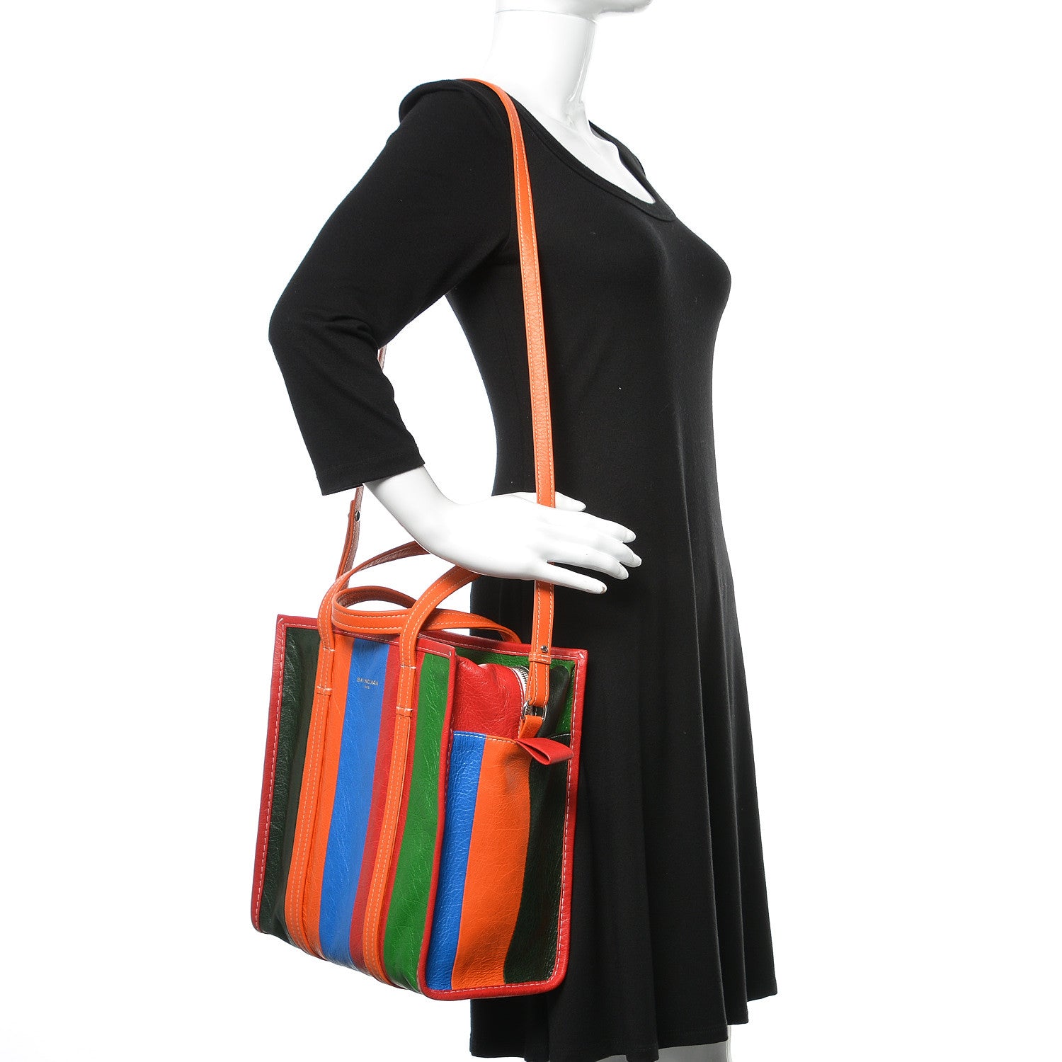 Balenciaga Agneau Arena Multicolore S Bazar Shopper Tote Vert Emeraude Black 3 of 10
