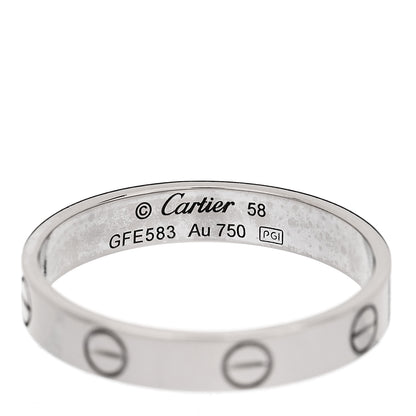 Cartier 18K White Gold 3.5mm LOVE Wedding Band Ring 58 8.25 4 of 5