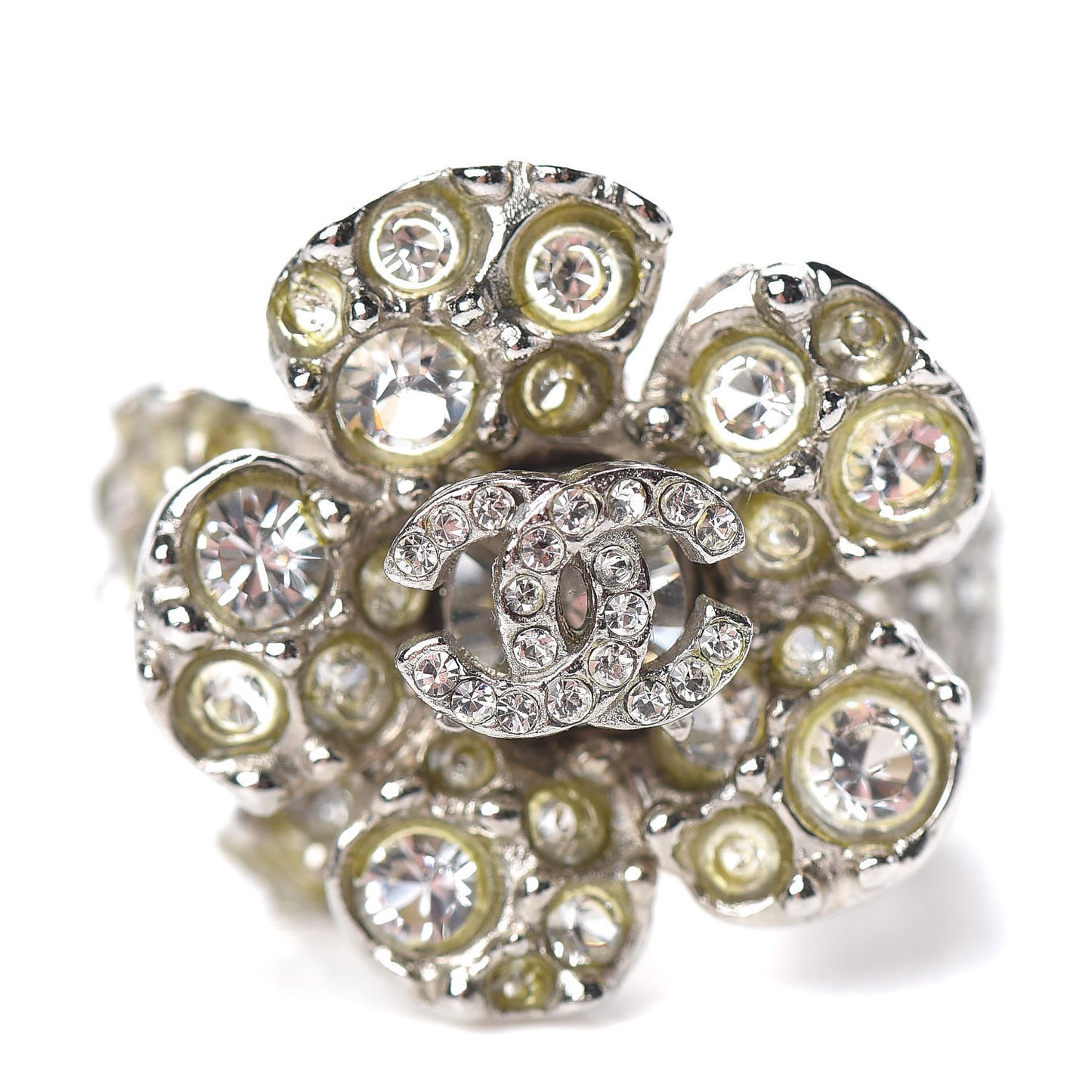 Swarovski Crystal Camellia Ring 6.5 Silver