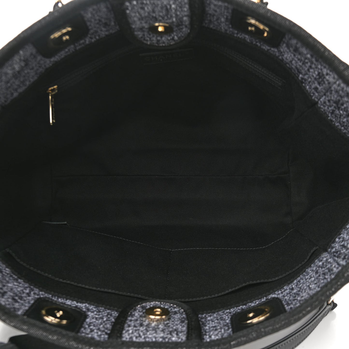 Lurex Boucle Small Deauville Tote Black