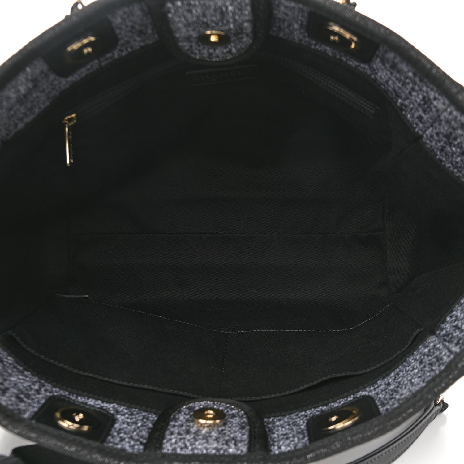 Chanel Lurex Boucle Small Deauville Tote Black 5 of 10