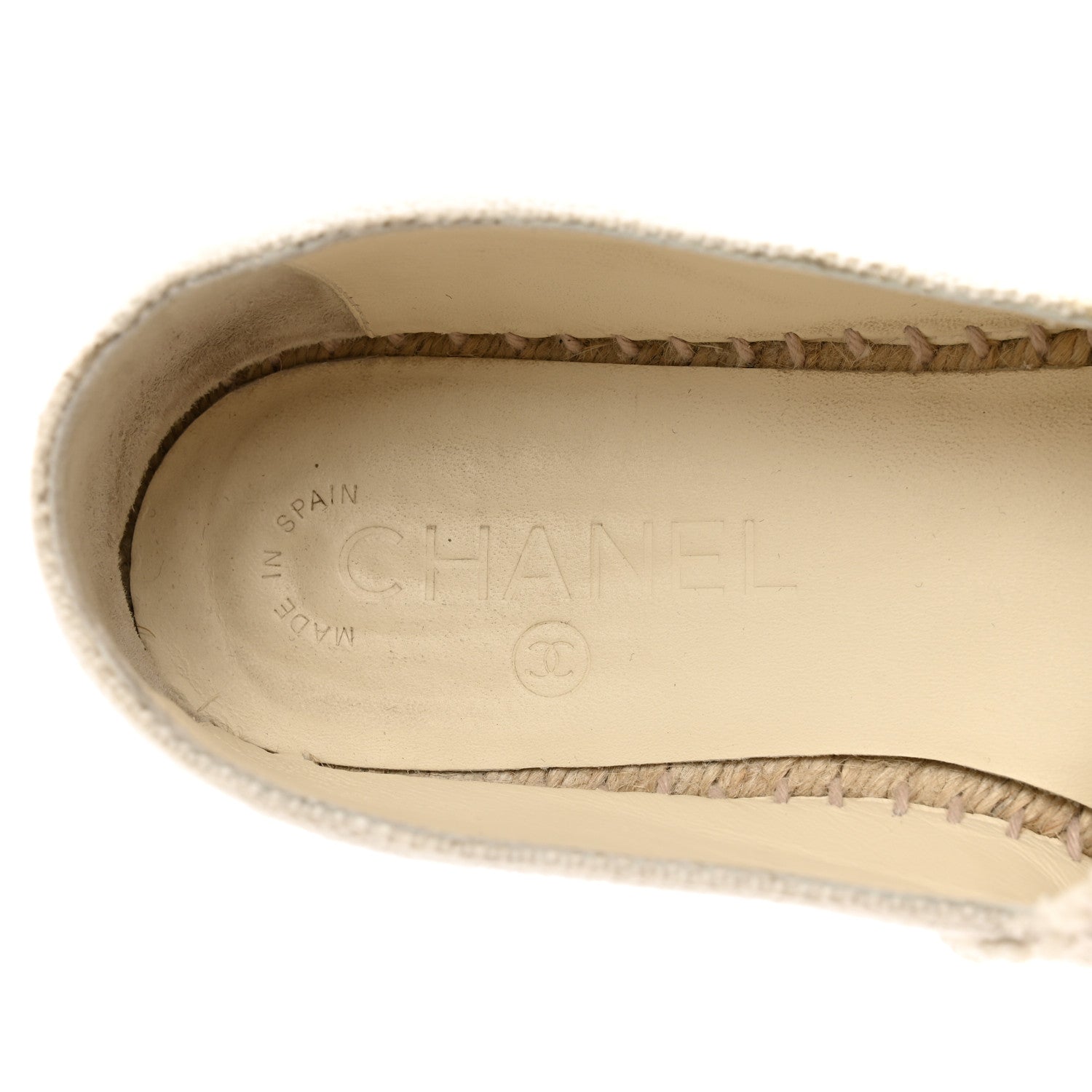 Chanel Linen CC Espadrilles 38 Beige Black 7 of 9