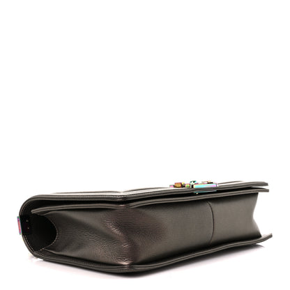 Chanel Iridescent Goatskin Quilted New Medium Boy Flap Dark Gold 4 of 10