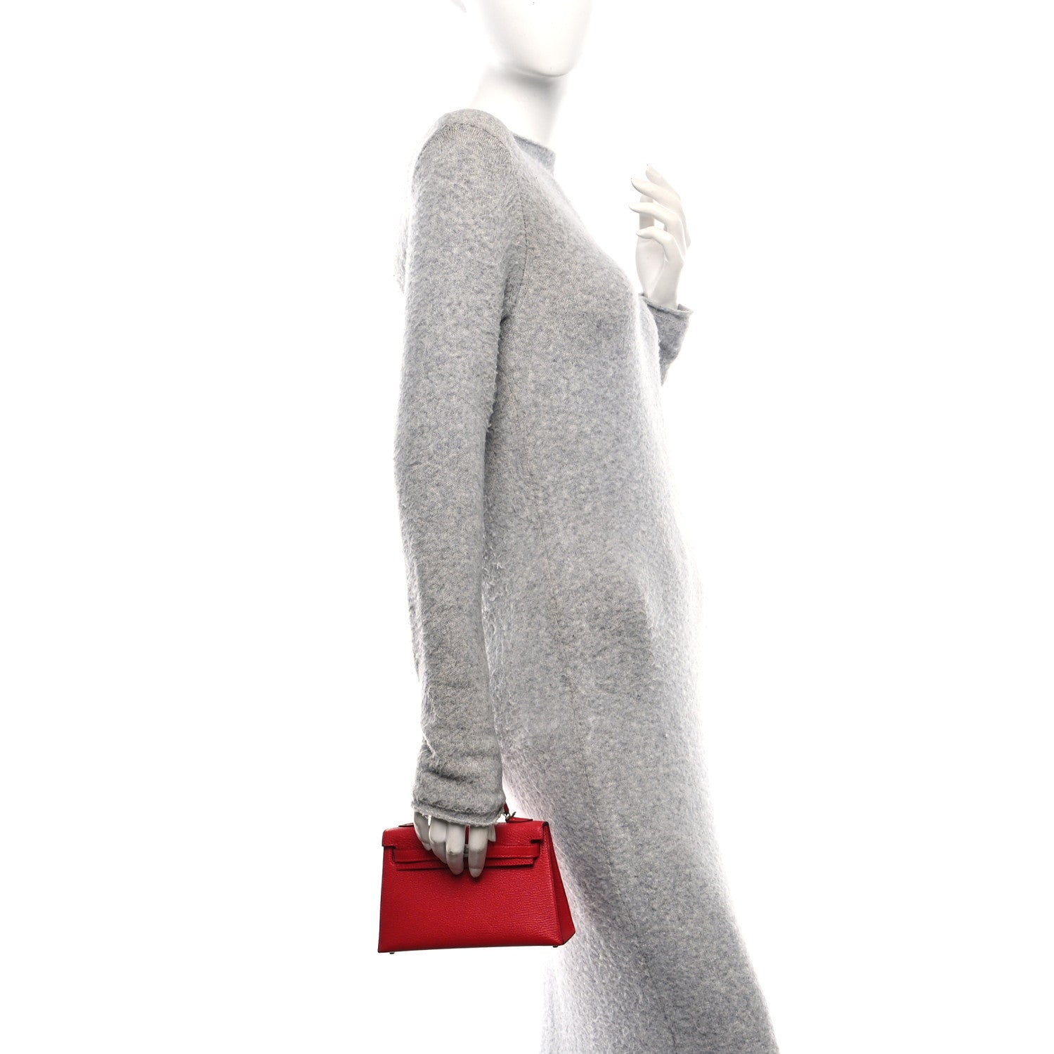 Hermes Chevre Mysore Verso Mini Kelly Sellier 20 Rouge Casaque Bubblegum 2 of 11