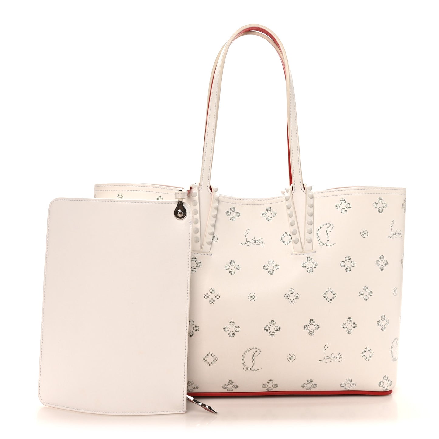 Calfskin Loubinthesky Mini East West Cabata Tote White