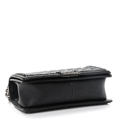 Chanel Goatskin Quilted Medium Boy Handle Flap Black 3 of 11