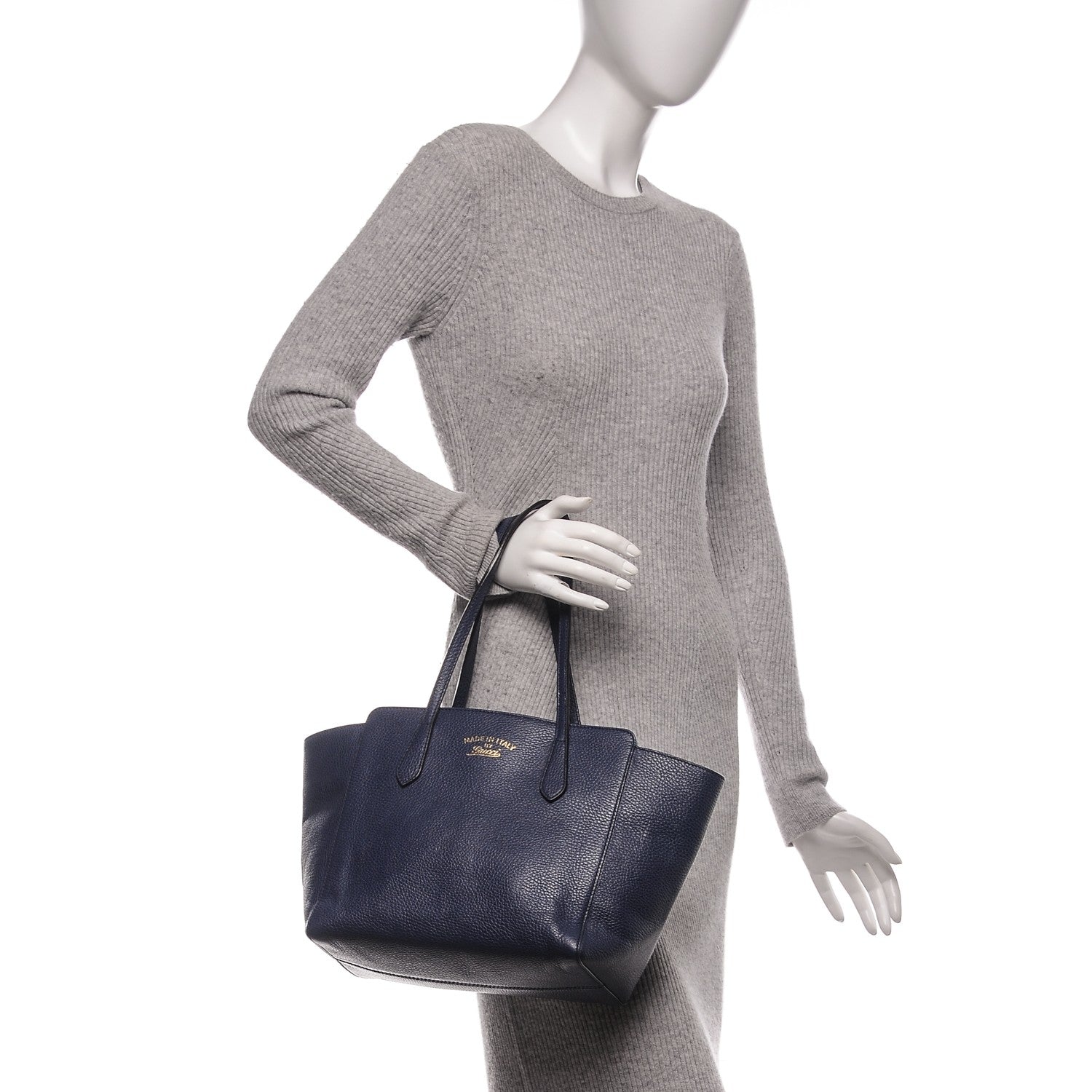 Gucci Dollar Calfskin Small Swing Tote Classic Marine Deep Cobalt 2 of 11