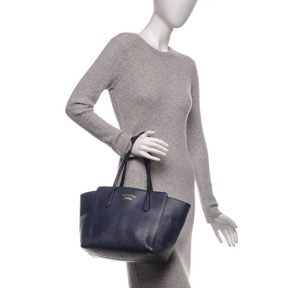 Gucci Dollar Calfskin Small Swing Tote Classic Marine Deep Cobalt 2 of 11