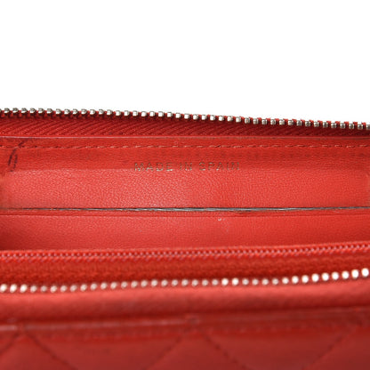 Chanel Lambskin Quilted Small Zip Around Wallet Red 7 of 14