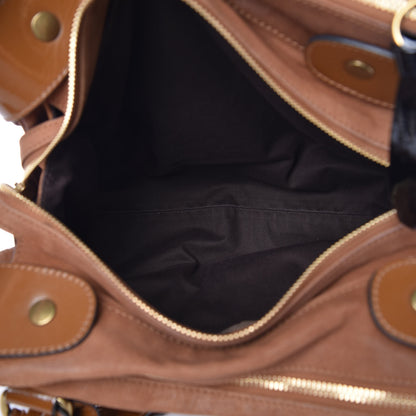 Chloe Suede Patent Bay Tote Brown 5 of 7